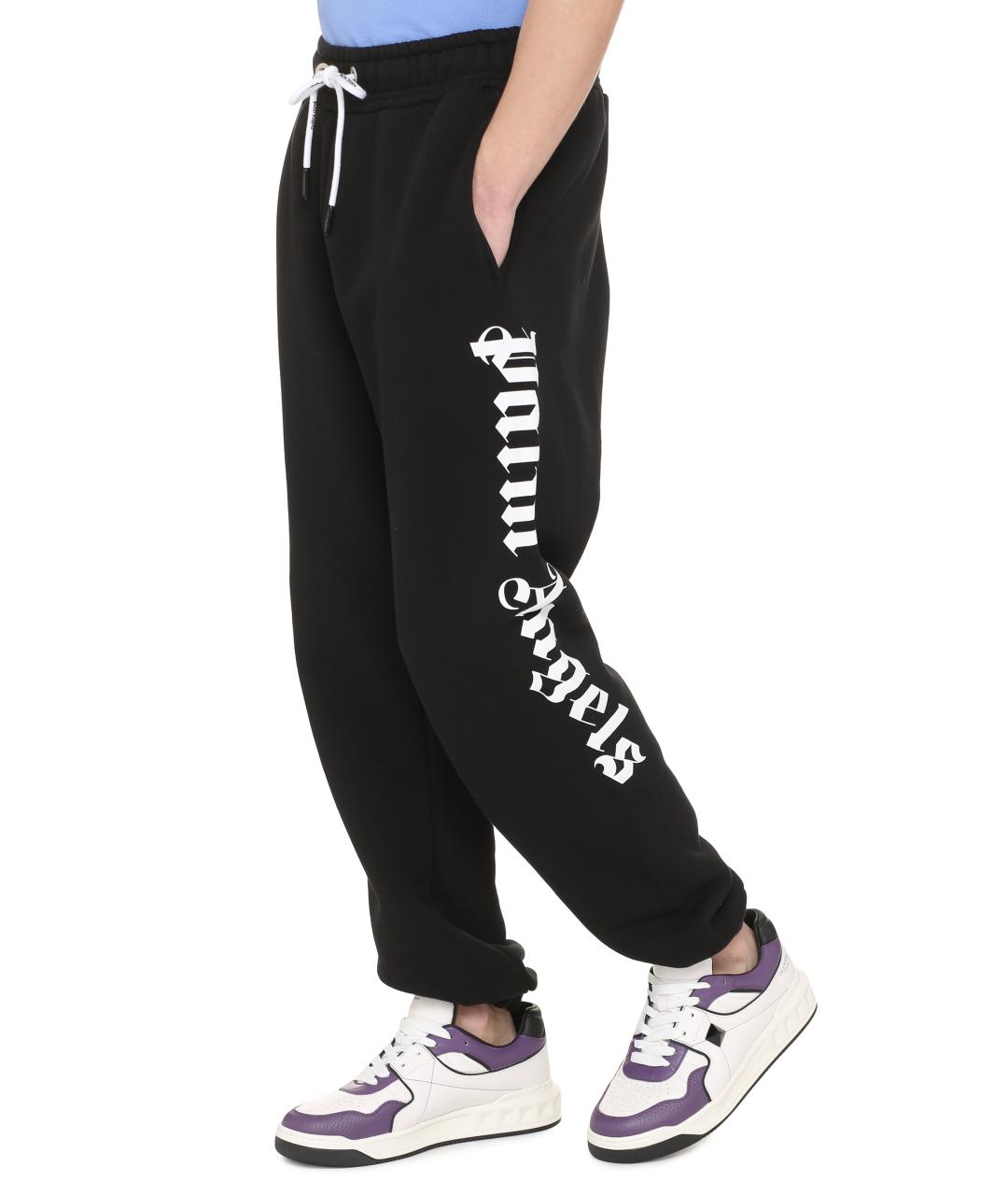 PALM ANGELS Черные хлопковые повседневные брюки, фото 3