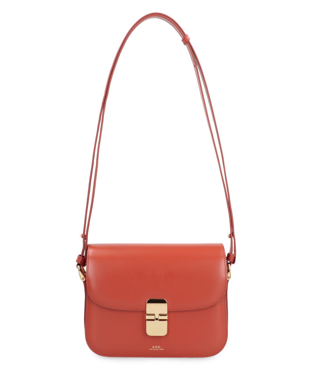 A.P.C. Коричневая кожаная сумка через плечо, фото 1