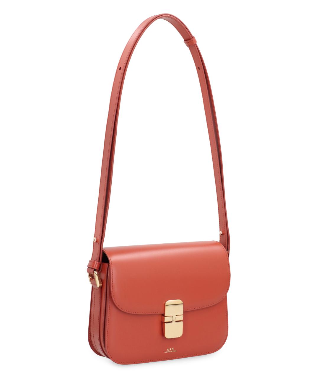 A.P.C. Коричневая кожаная сумка через плечо, фото 2