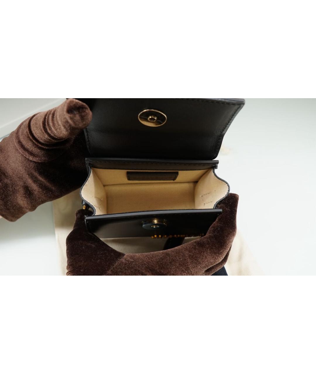 JACQUEMUS Черная кожаная сумка с короткими ручками, фото 6