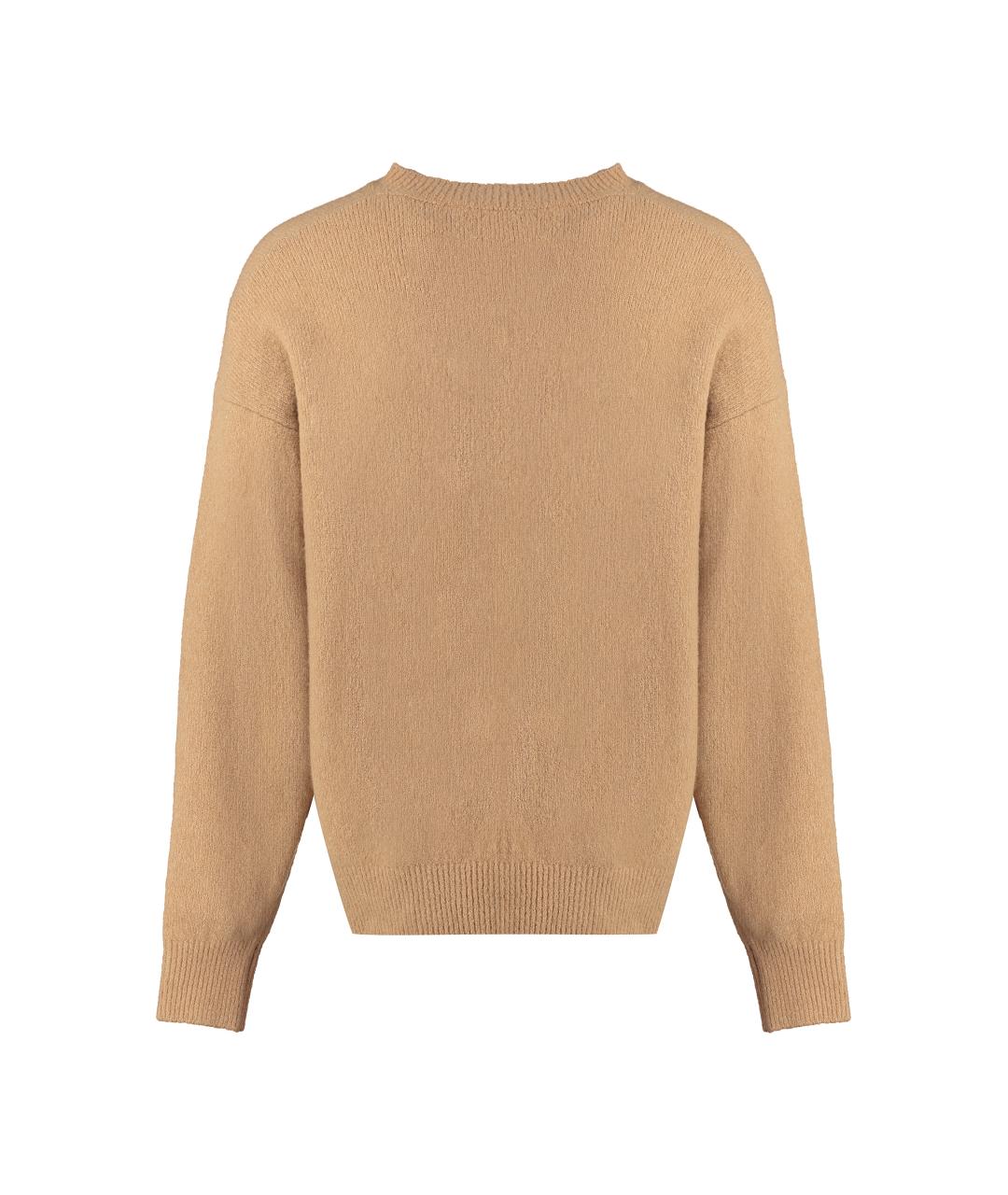 PALM ANGELS Бежевый шерстяной джемпер / свитер, фото 2