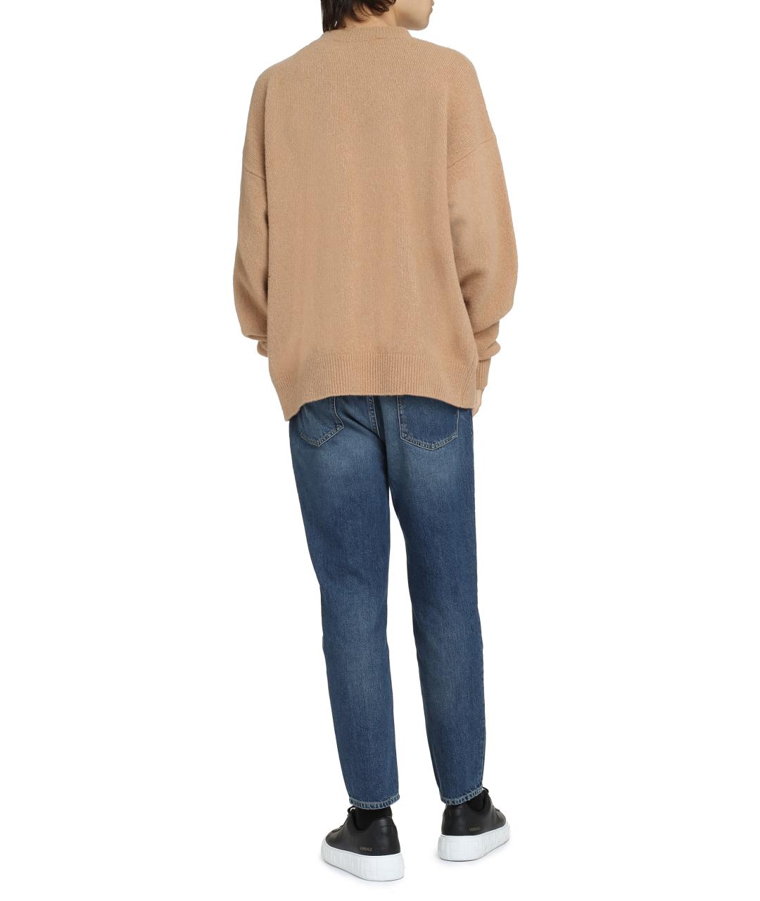 PALM ANGELS Бежевый шерстяной джемпер / свитер, фото 4