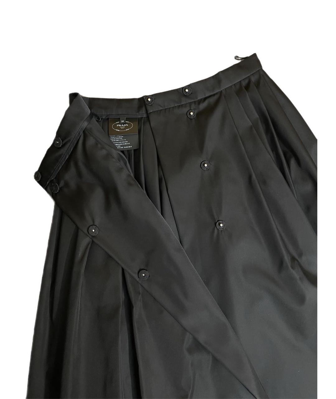 PRADA Черная полиамидовая юбка миди, фото 8