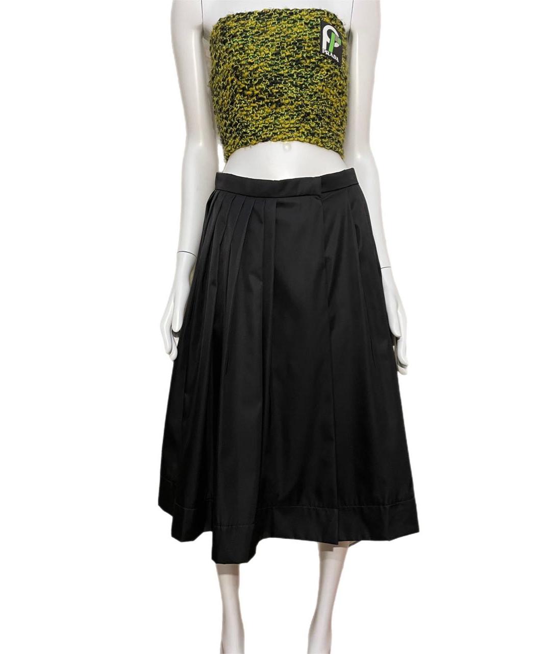 PRADA Черная полиамидовая юбка миди, фото 3
