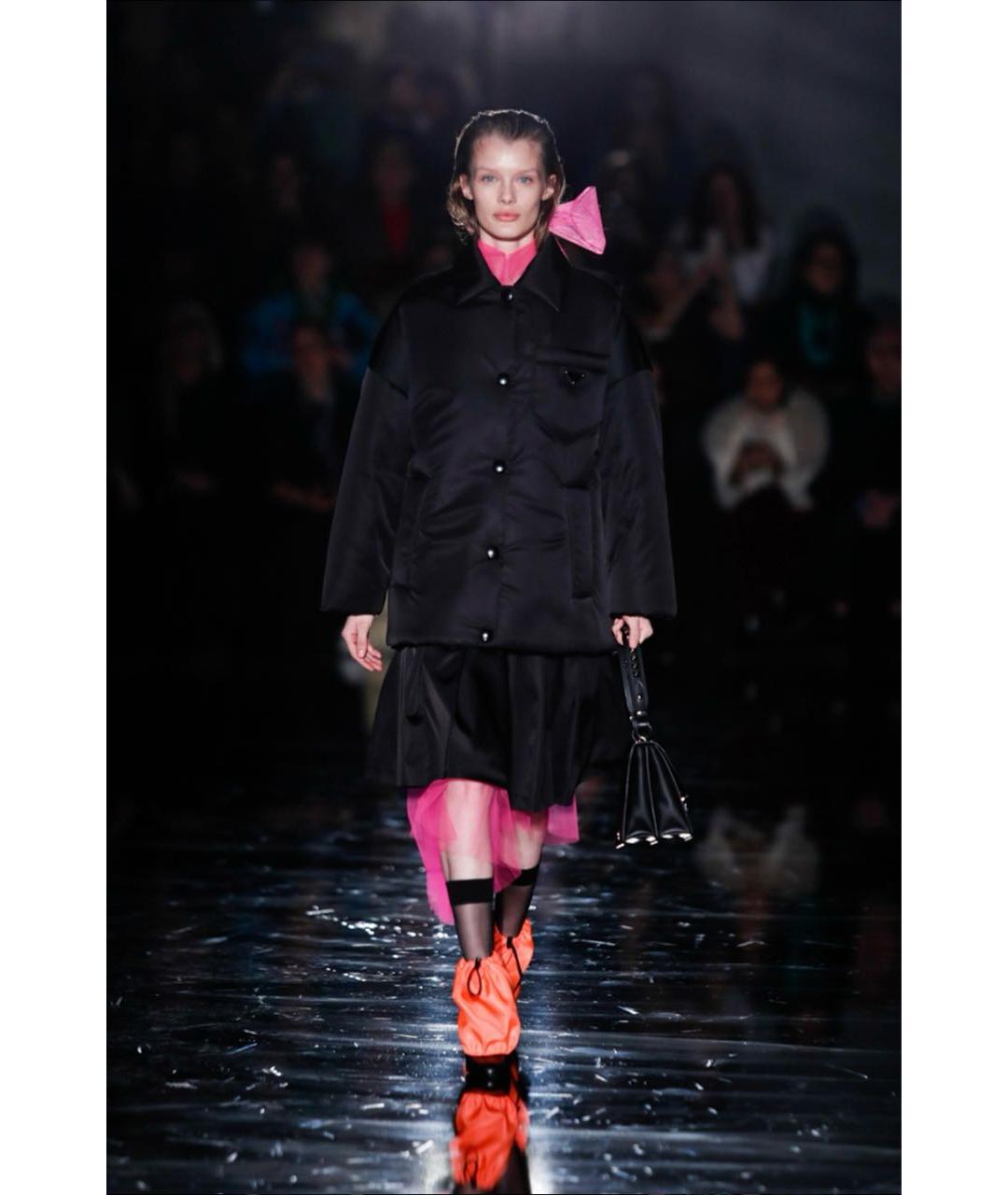 PRADA Черная полиамидовая юбка миди, фото 7