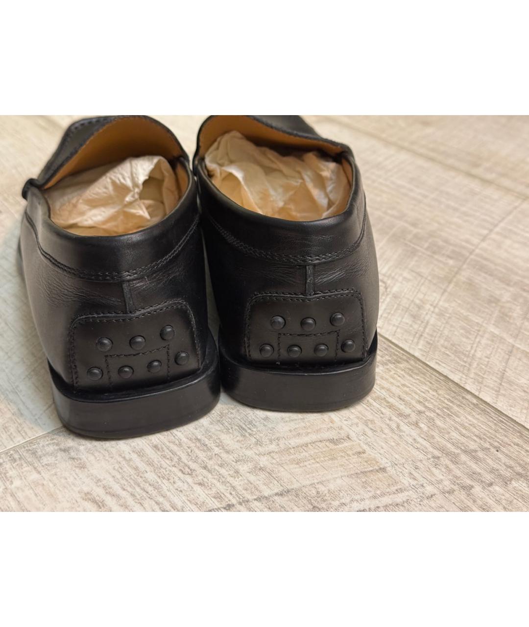 TOD'S Черные кожаные мокасины, фото 4