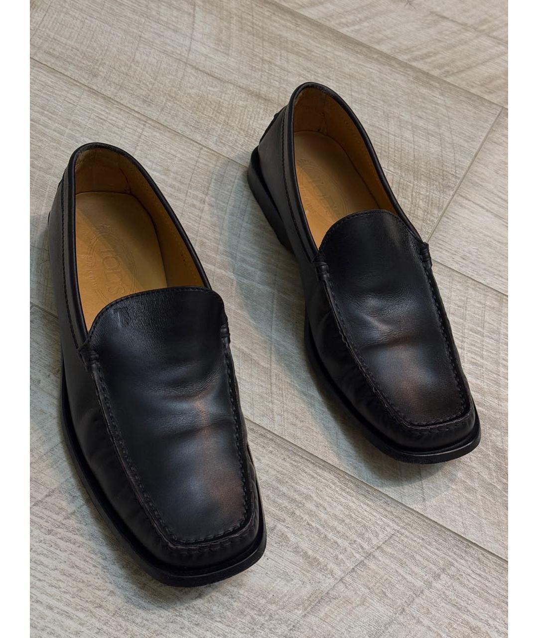 TOD'S Черные кожаные мокасины, фото 2