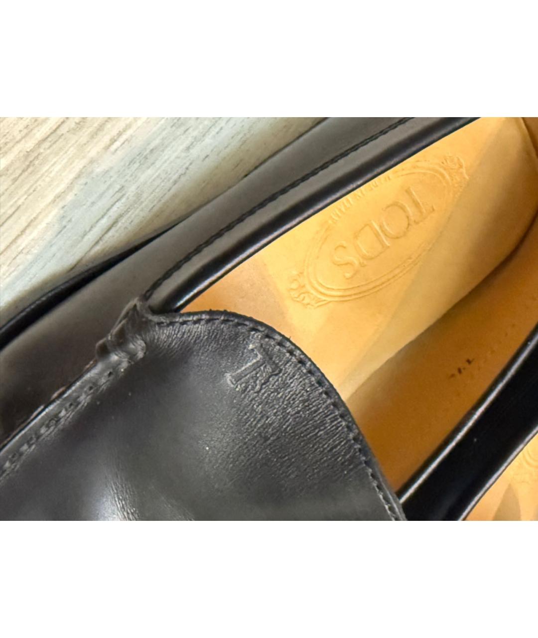 TOD'S Черные кожаные мокасины, фото 6