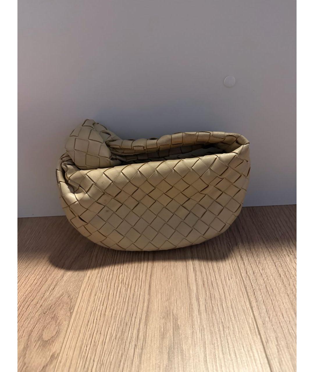 BOTTEGA VENETA Бежевая кожаная сумка с короткими ручками, фото 5