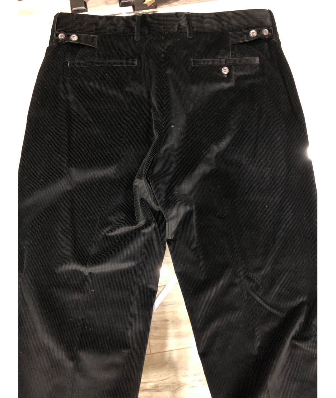 YVES SAINT LAURENT VINTAGE Черные хлопковые классические брюки, фото 3