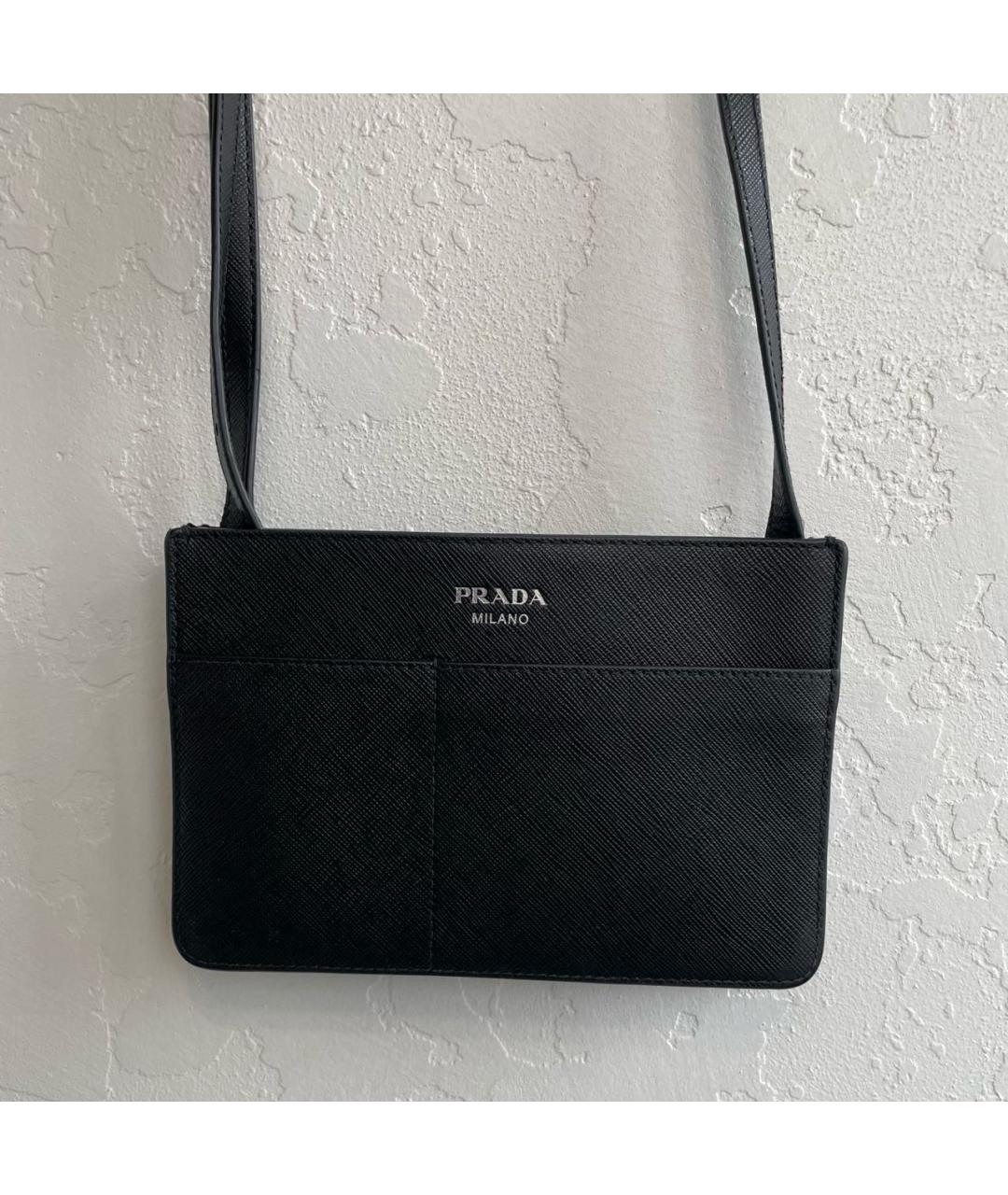 PRADA Черная кожаная сумка на плечо, фото 2