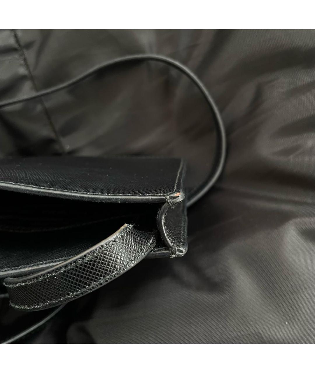 PRADA Черная кожаная сумка на плечо, фото 5