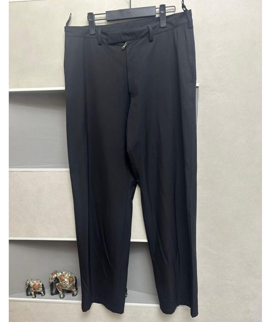 PRADA Черные синтетические классические брюки, фото 7