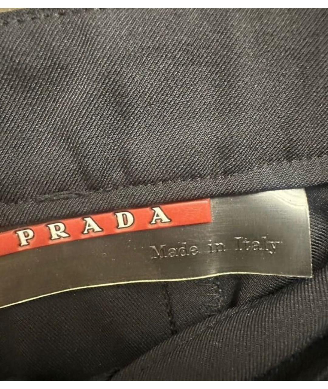 PRADA Черные синтетические классические брюки, фото 3