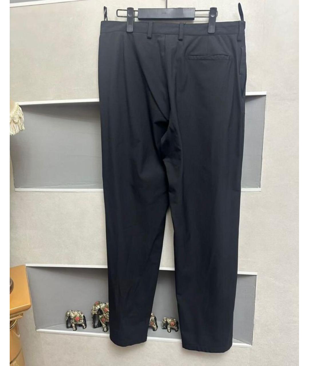 PRADA Черные синтетические классические брюки, фото 2