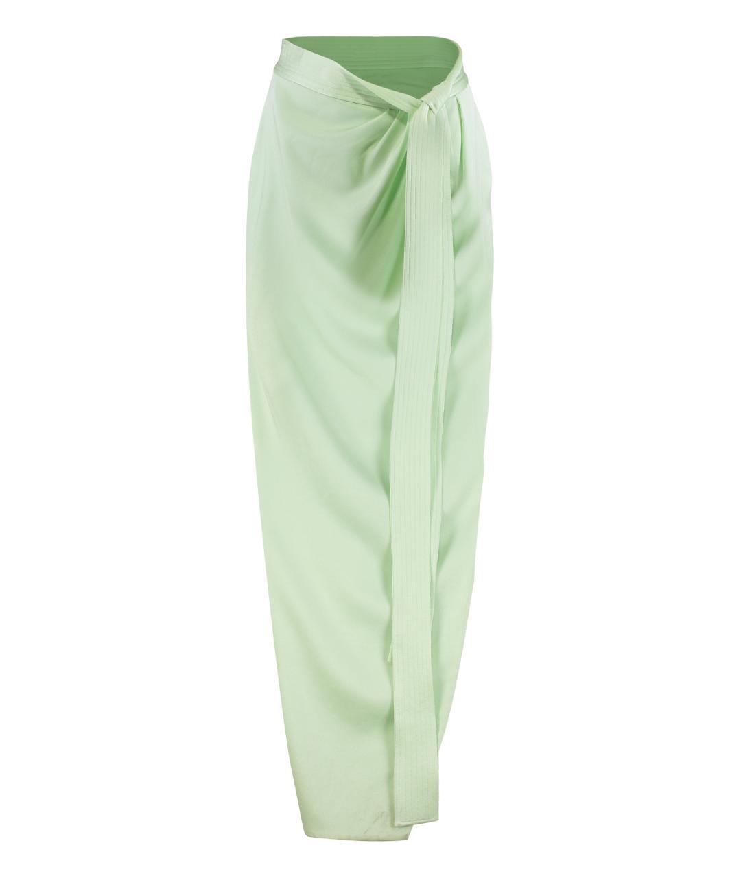 ALEX PERRY Зеленая ацетатная юбка макси, фото 3