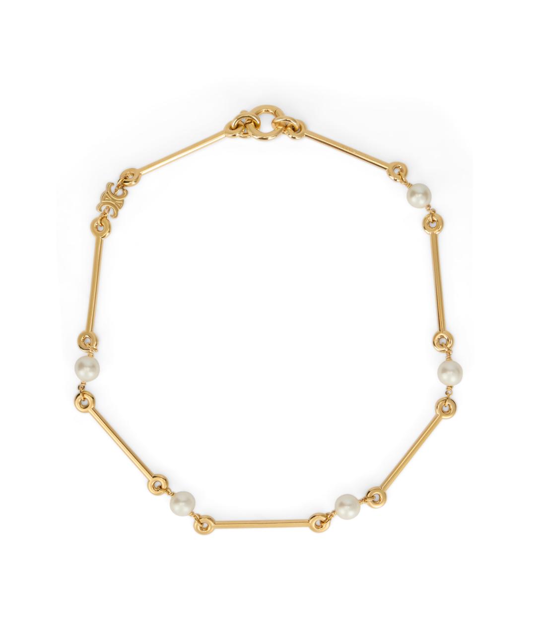 CELINE Золотое латунное колье, фото 1