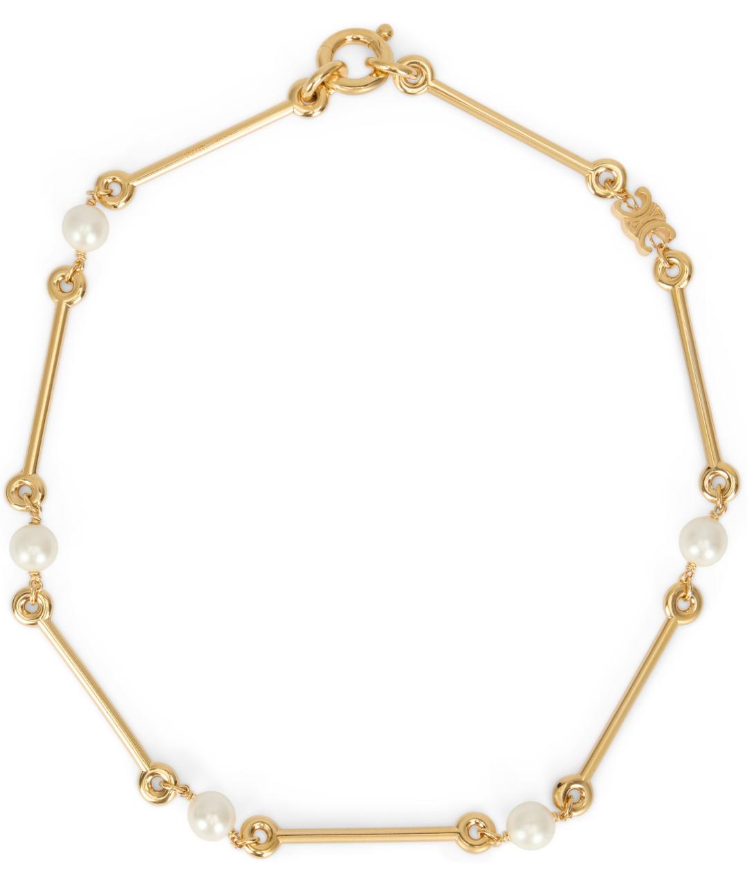 CELINE Золотое латунное колье, фото 3