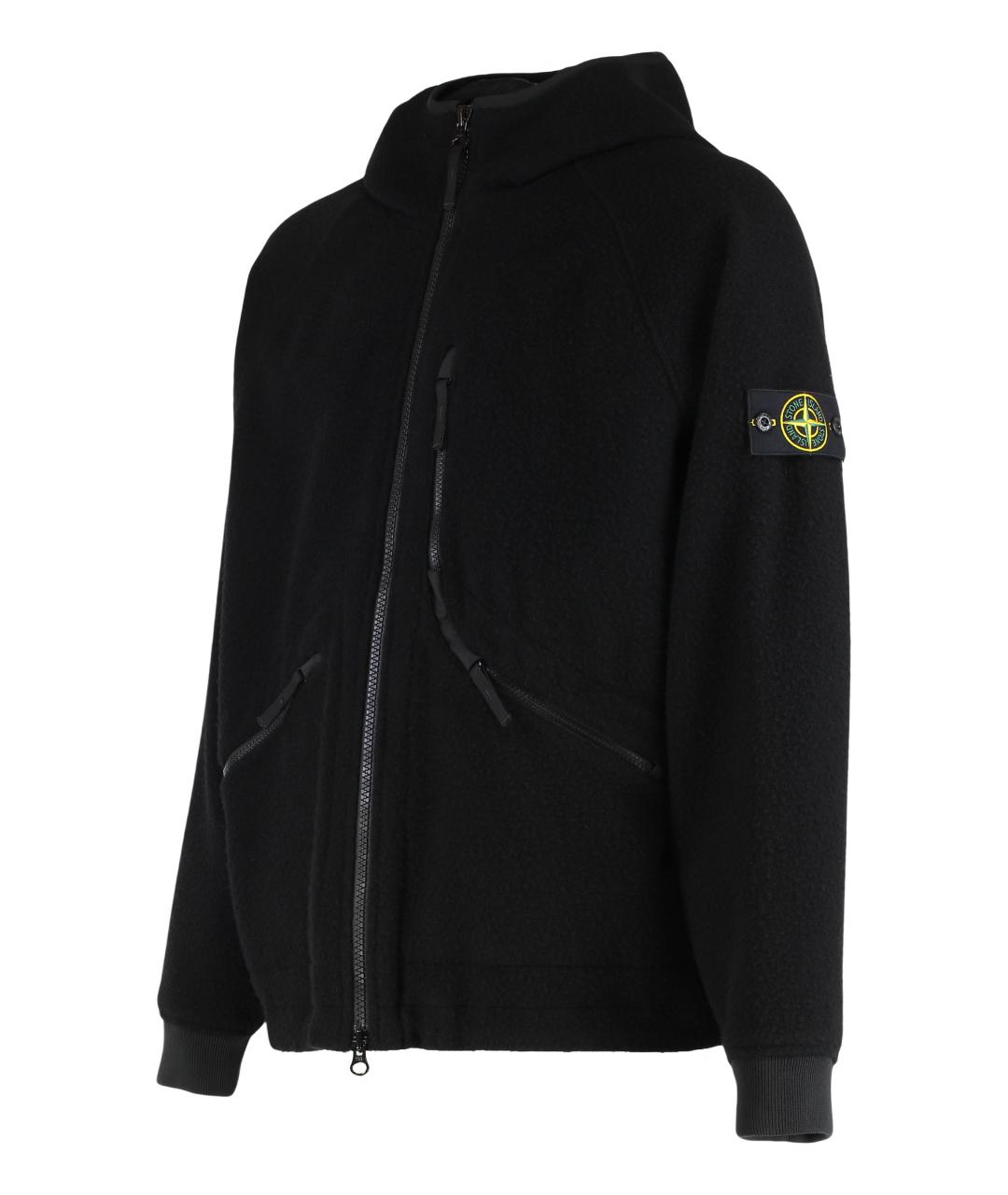 STONE ISLAND Черная шерстяная куртка, фото 2