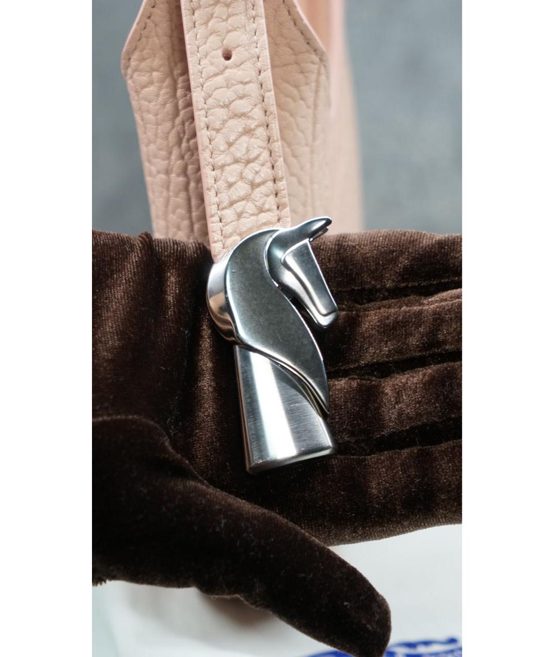 BURBERRY Коралловая кожаная сумка через плечо, фото 8