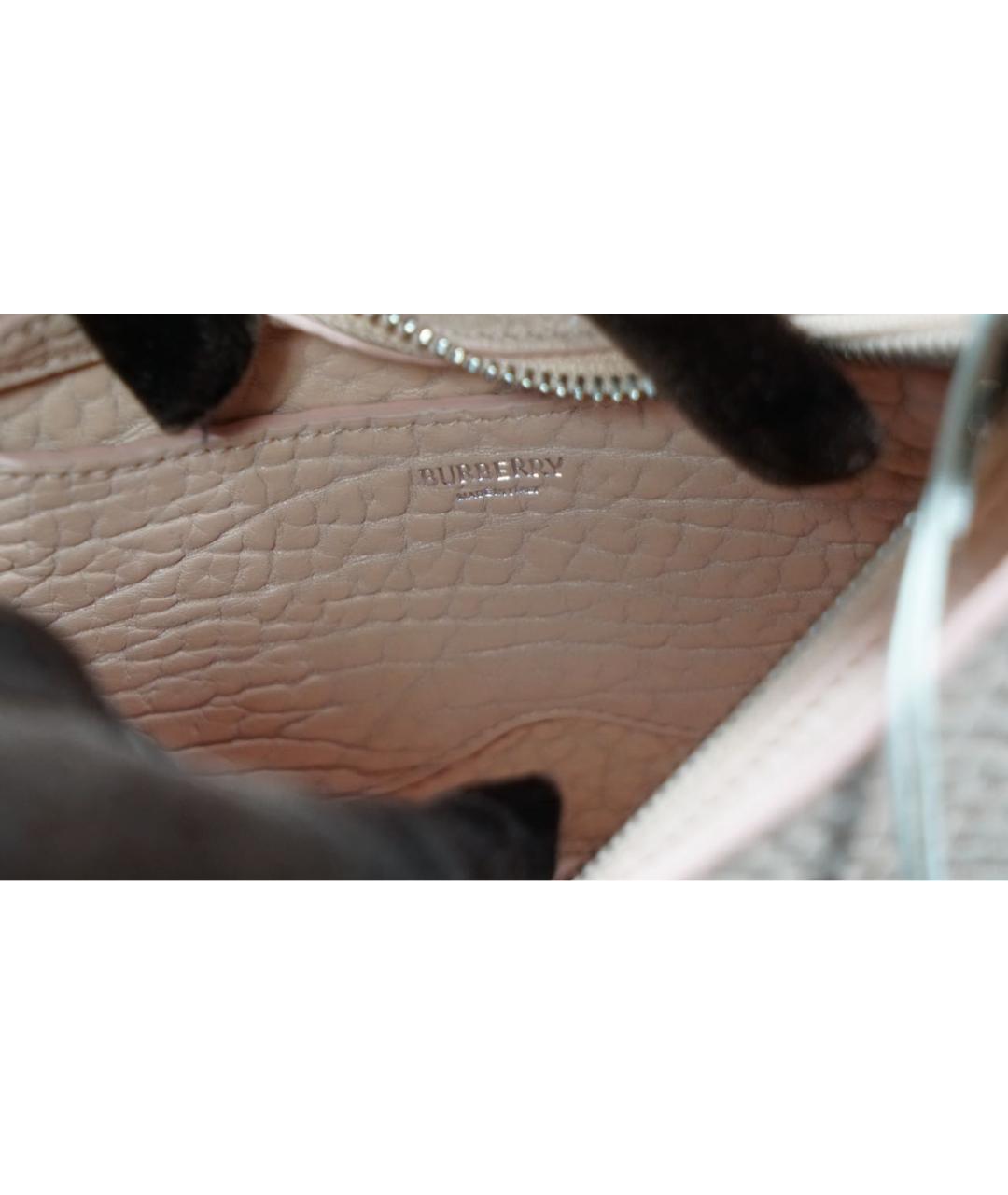 BURBERRY Коралловая кожаная сумка через плечо, фото 7