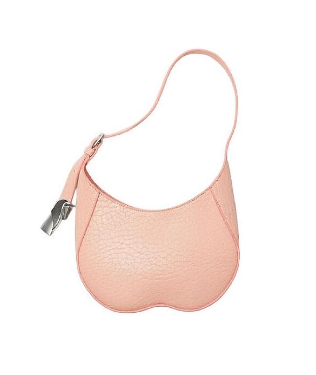 BURBERRY Коралловая кожаная сумка через плечо, фото 9