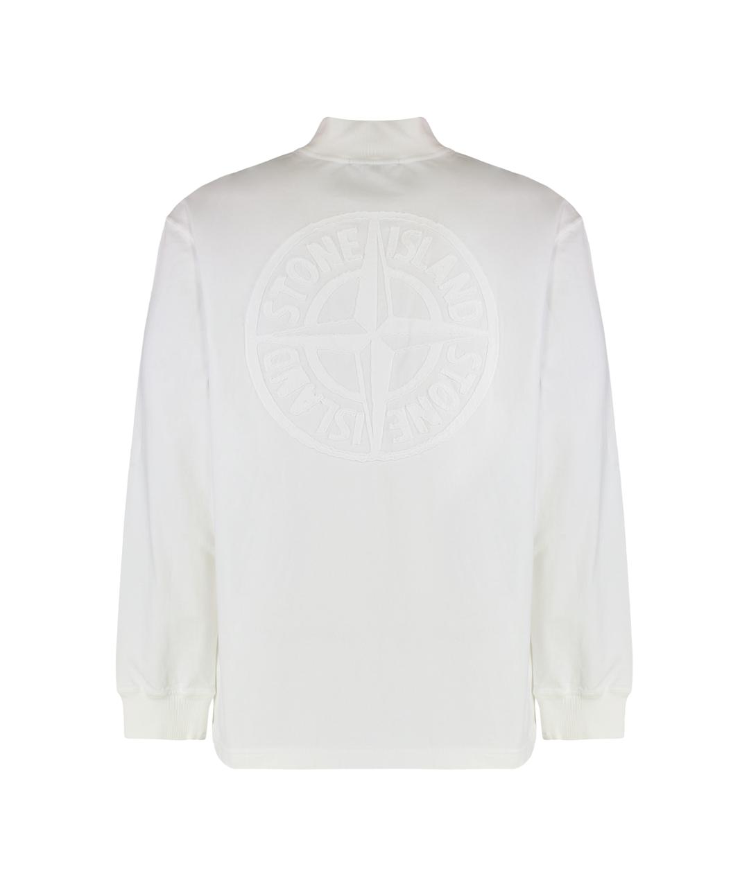 STONE ISLAND Белая хлопковая футболка, фото 2