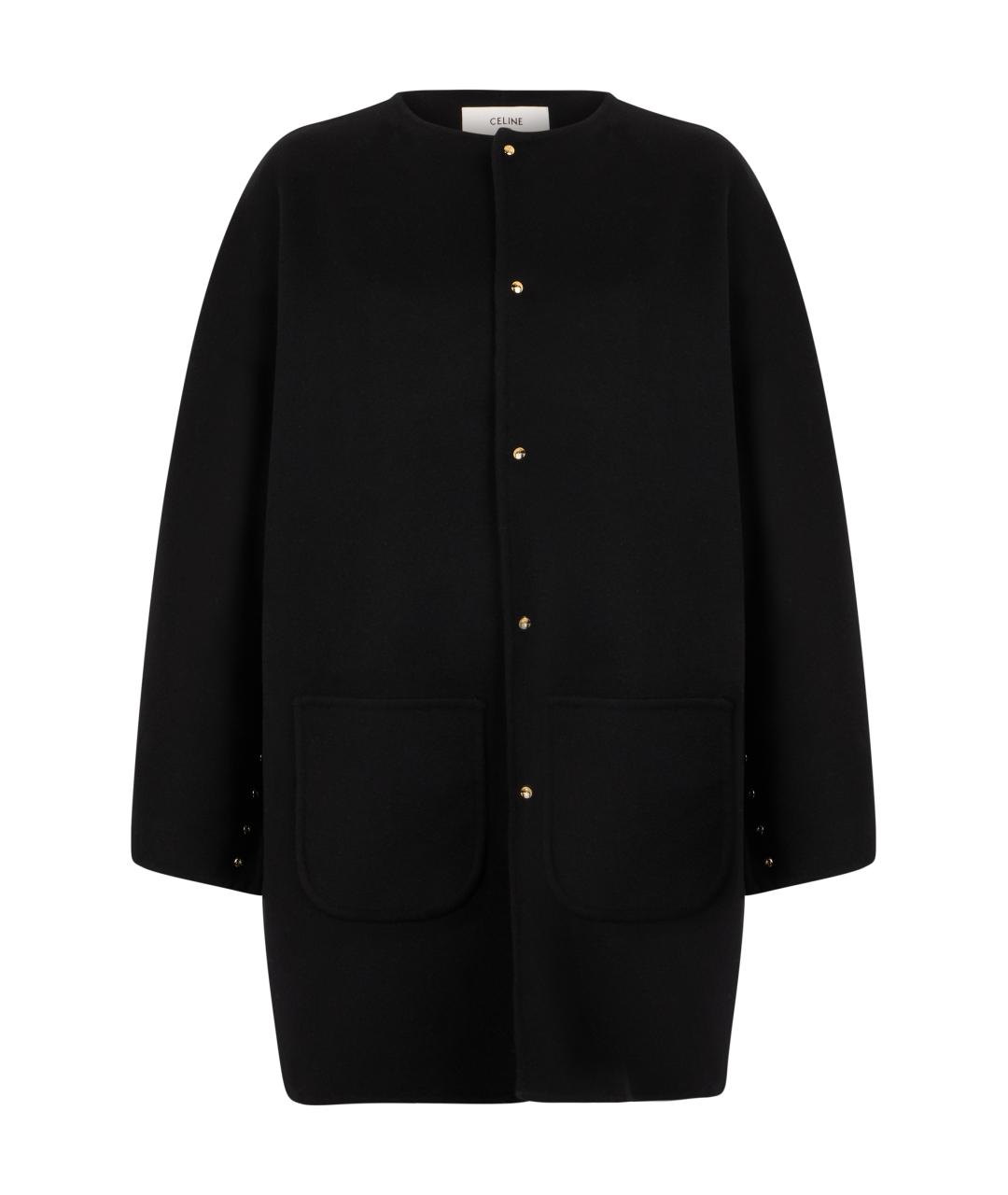 CELINE Черное кашемировое пальто, фото 1