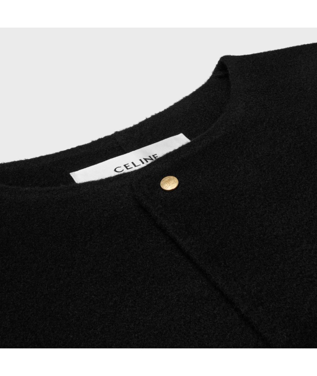 CELINE Черное кашемировое пальто, фото 3
