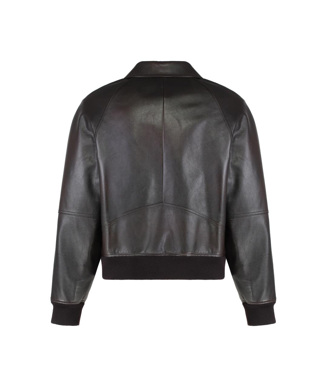 CELINE Коричневая кожаная куртка, фото 2