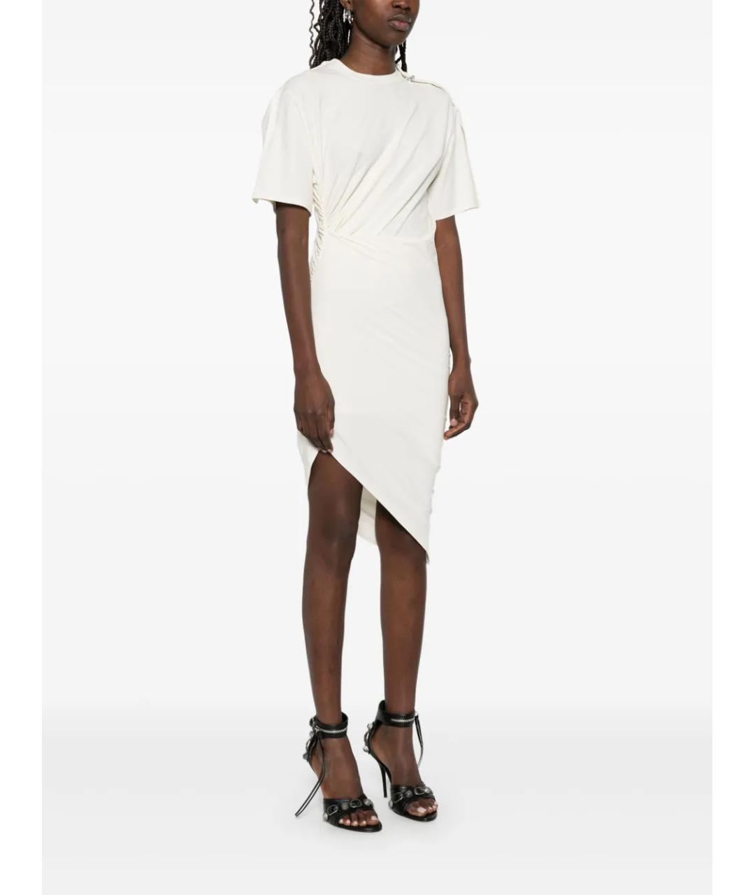 MUGLER Бежевое хлопковое повседневное платье, фото 4