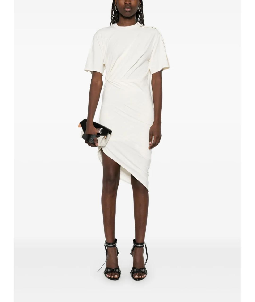 MUGLER Бежевое хлопковое повседневное платье, фото 3