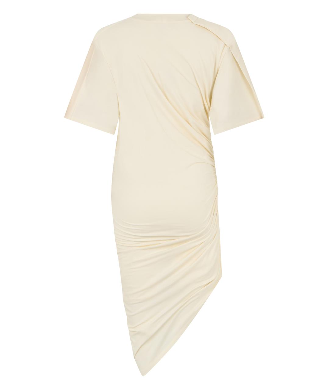 MUGLER Бежевое хлопковое повседневное платье, фото 2