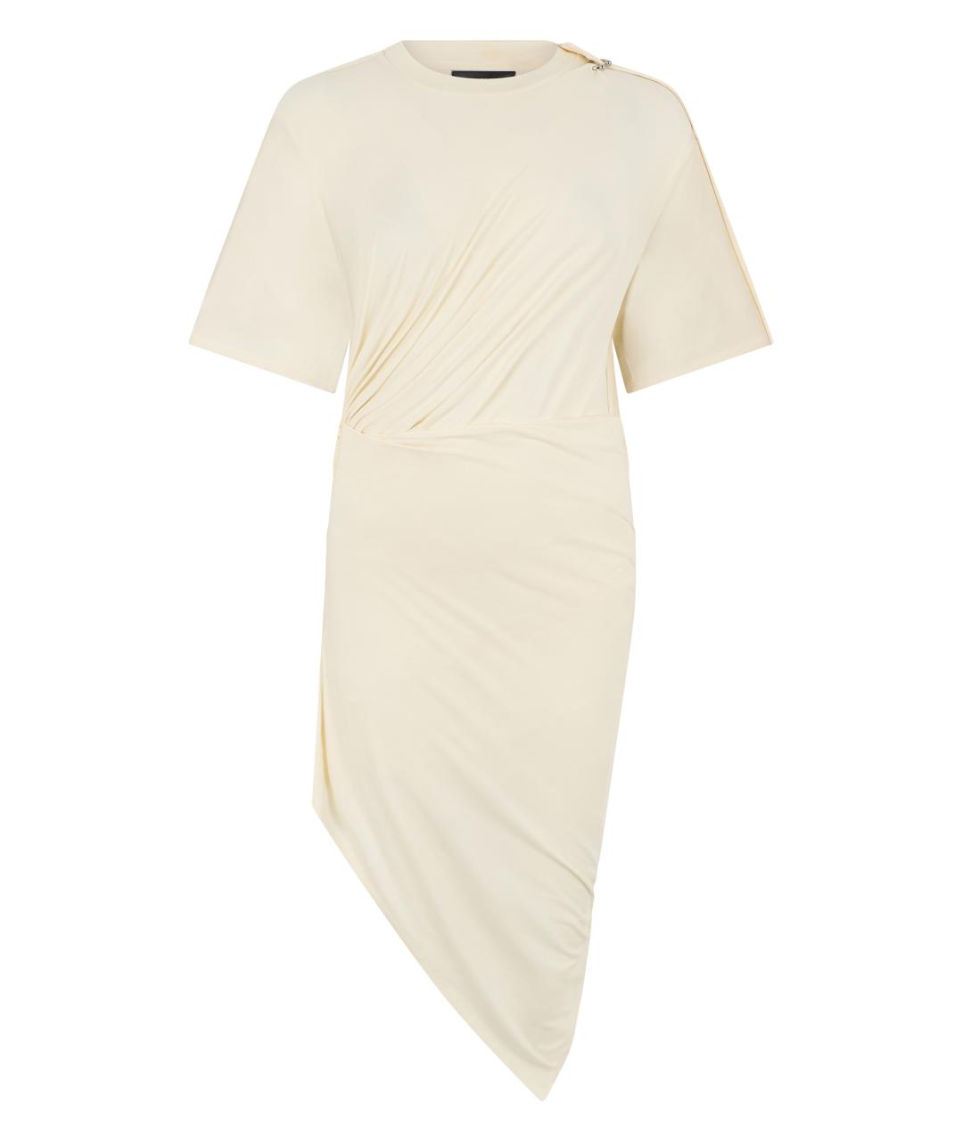 MUGLER Бежевое хлопковое повседневное платье, фото 1