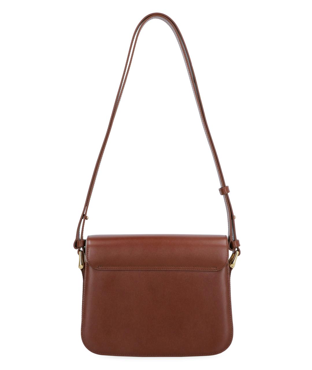 A.P.C. Коричневая кожаная сумка через плечо, фото 3