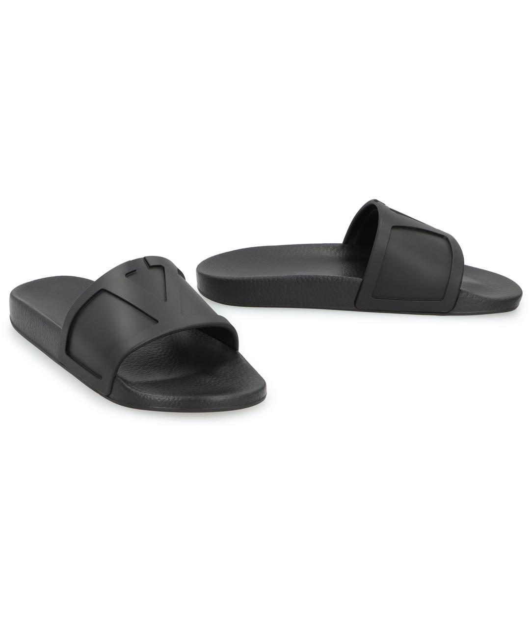 VALENTINO Черные резиновые шлепанцы, фото 3