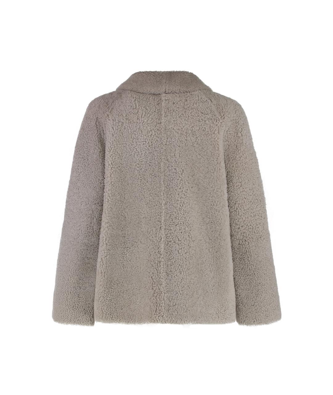 'S MAX MARA Серая шерстяная дубленка, фото 2