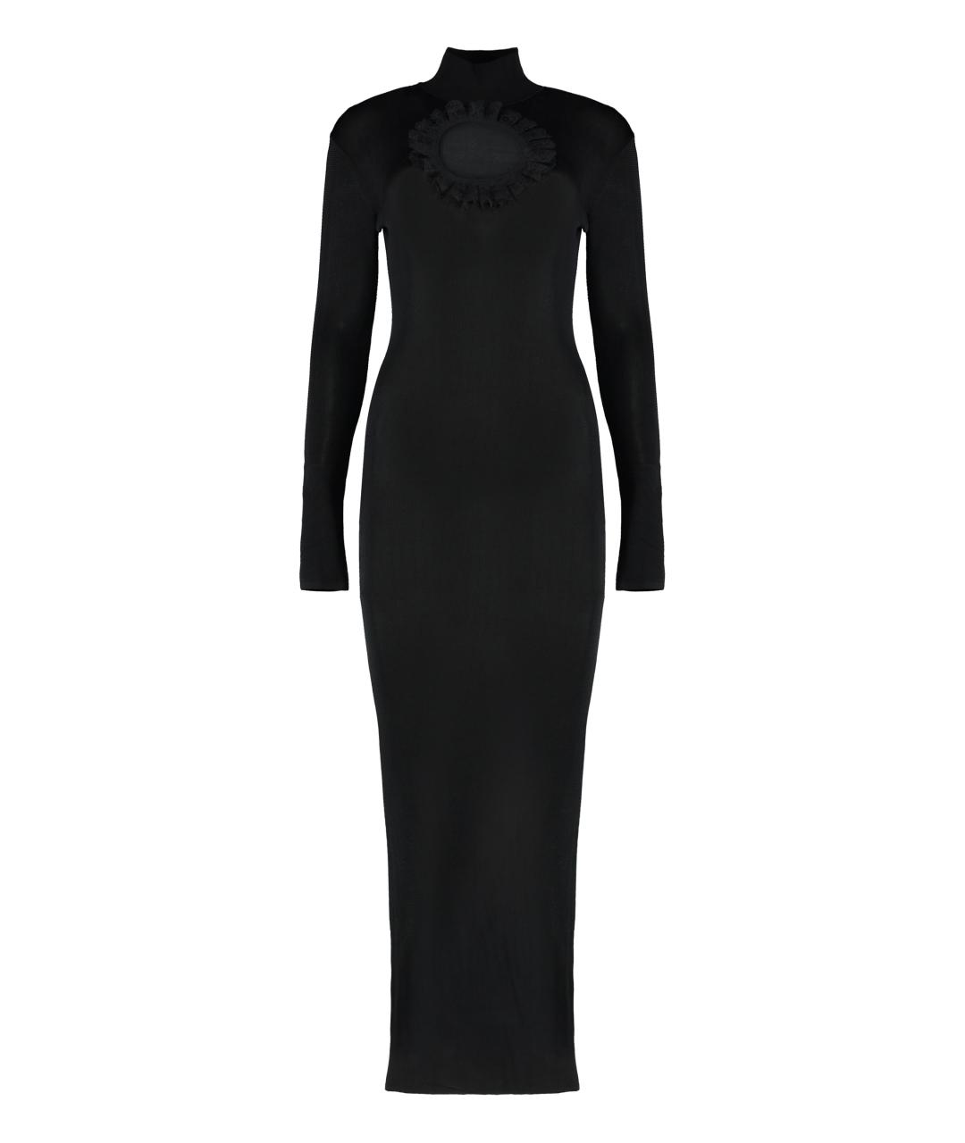 SELF-PORTRAIT Черное вискозное повседневное платье, фото 1