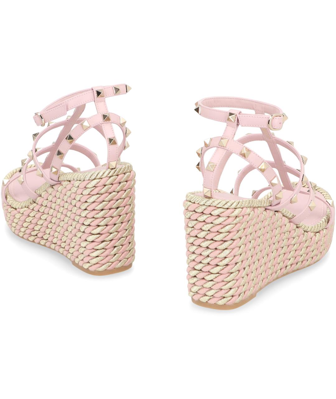 VALENTINO Розовые кожаные эспадрильи, фото 4