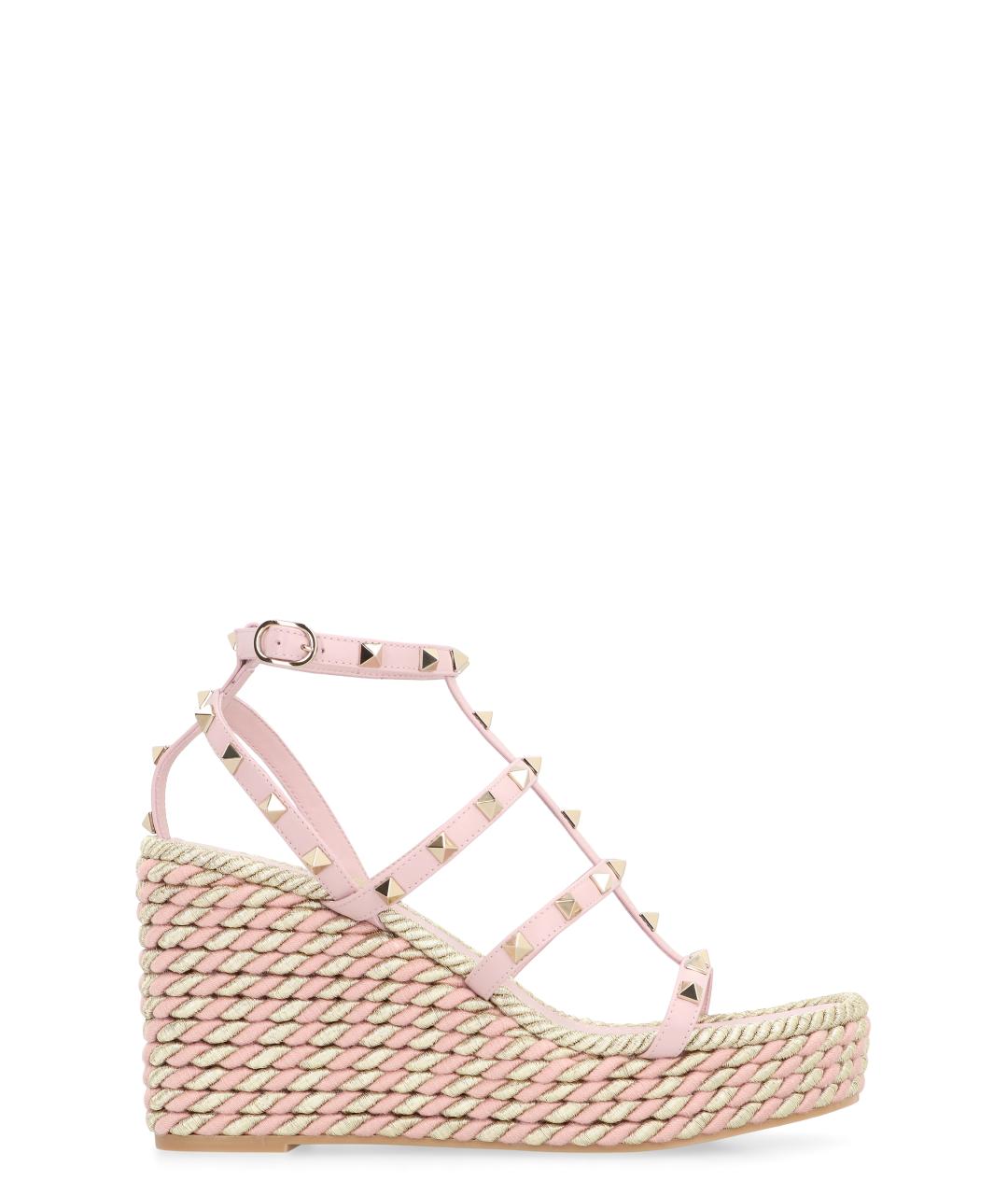VALENTINO Розовые кожаные эспадрильи, фото 1