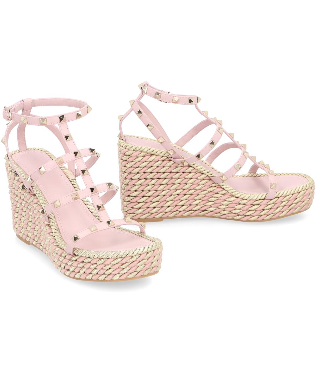 VALENTINO Розовые кожаные эспадрильи, фото 3