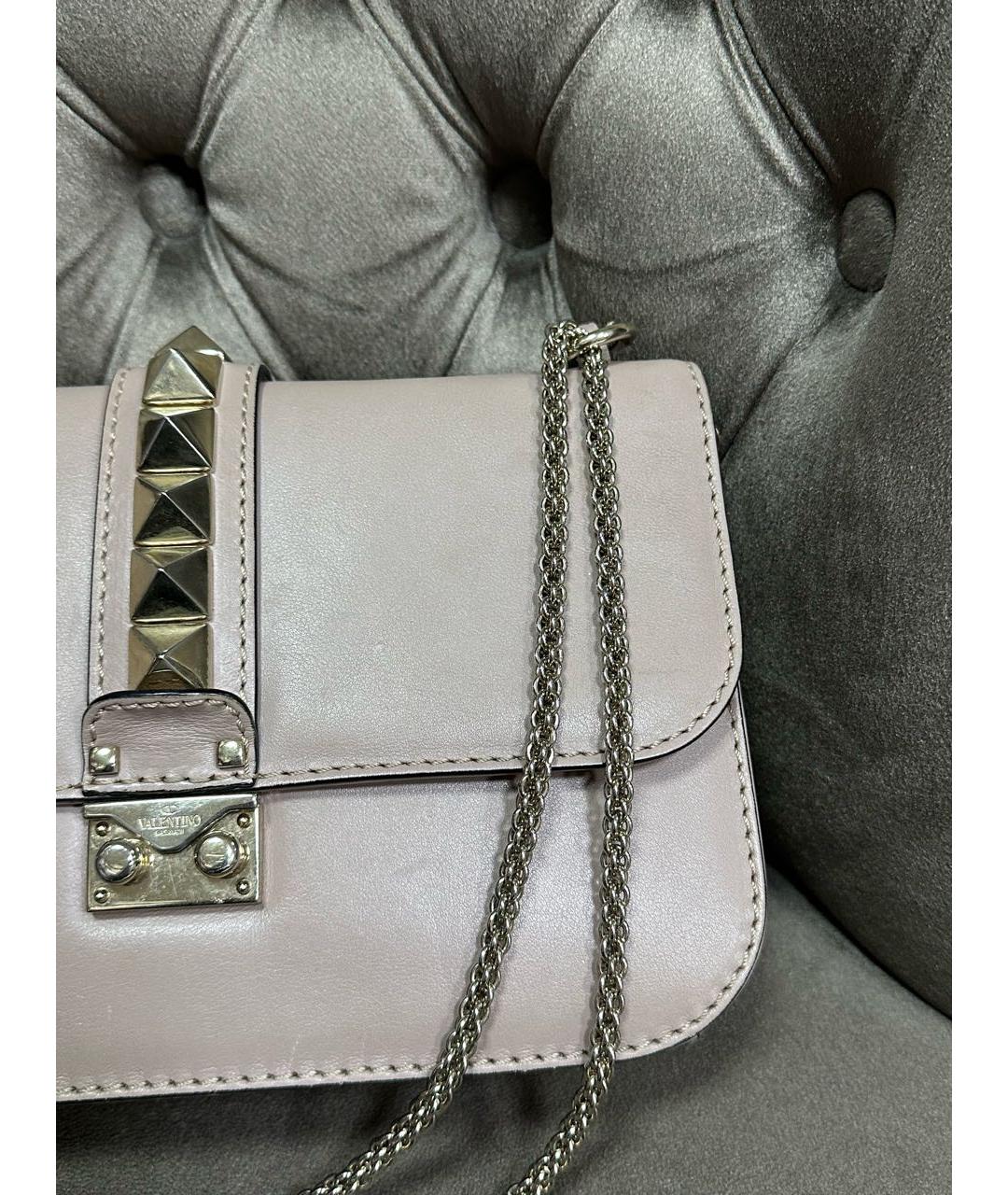 VALENTINO Бежевая кожаная сумка через плечо, фото 2