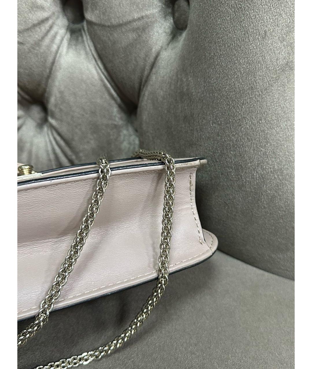 VALENTINO Бежевая кожаная сумка через плечо, фото 5