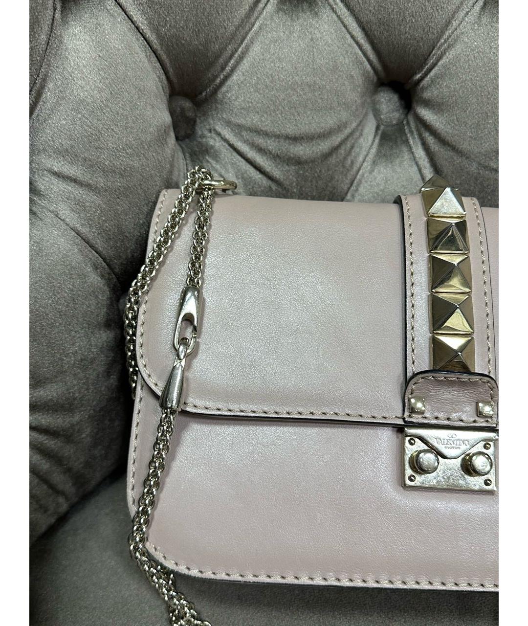 VALENTINO Бежевая кожаная сумка через плечо, фото 3
