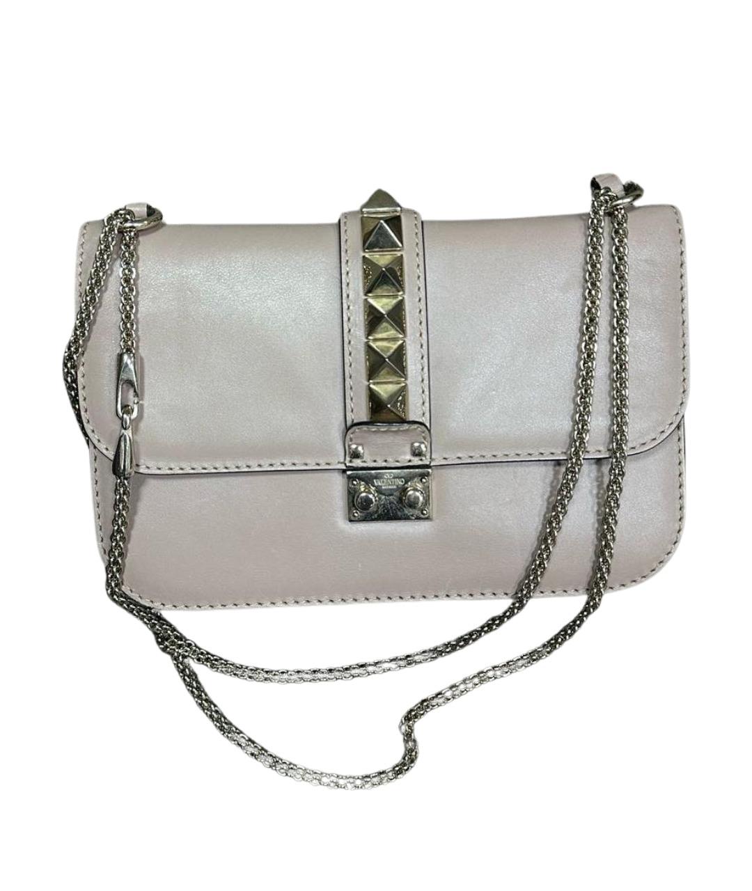 VALENTINO Бежевая кожаная сумка через плечо, фото 1