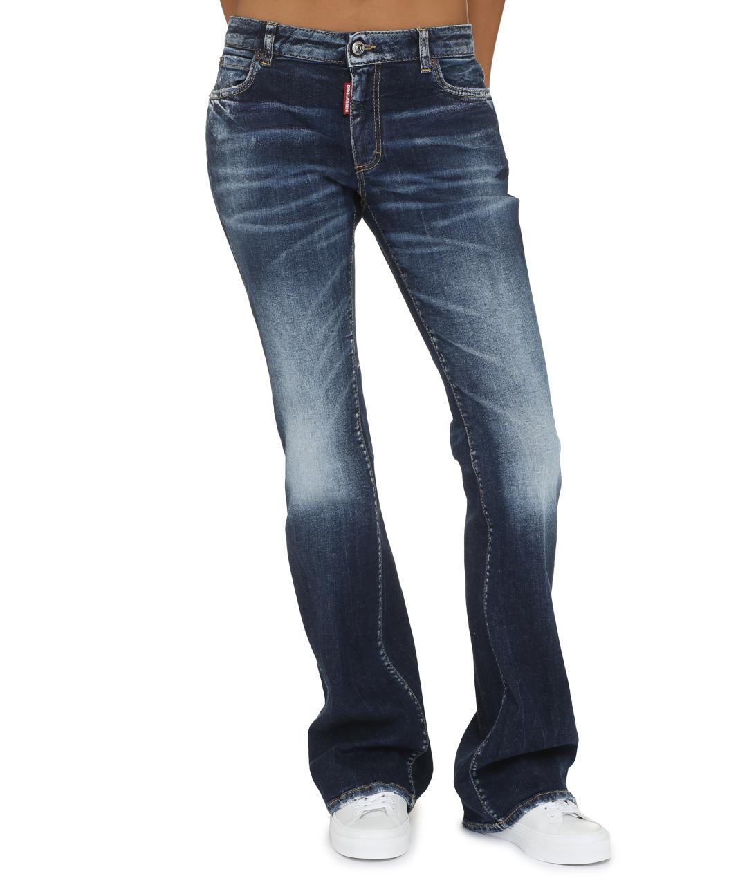 DSQUARED2 Синие хлопковые джинсы клеш, фото 3