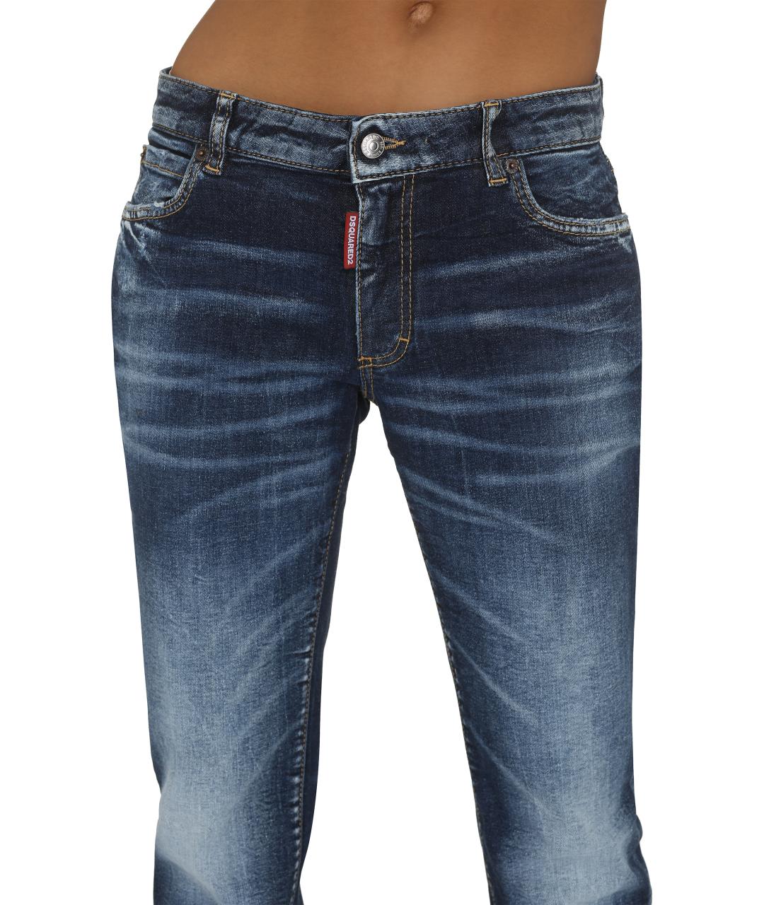 DSQUARED2 Синие хлопковые джинсы клеш, фото 5