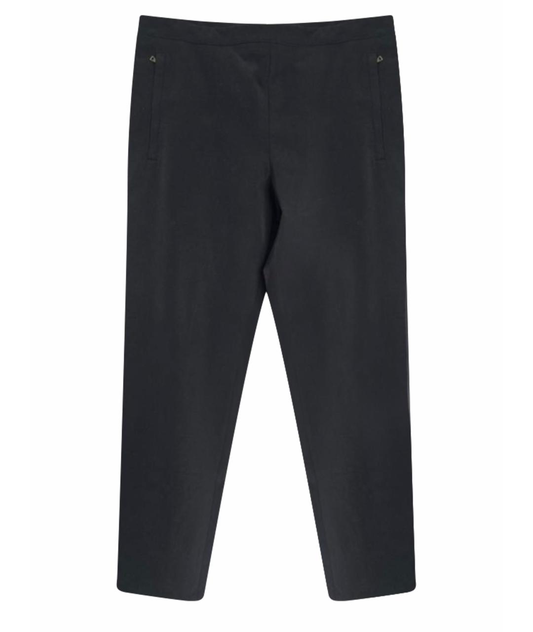 PRADA Черные полиэстеровые прямые брюки, фото 1