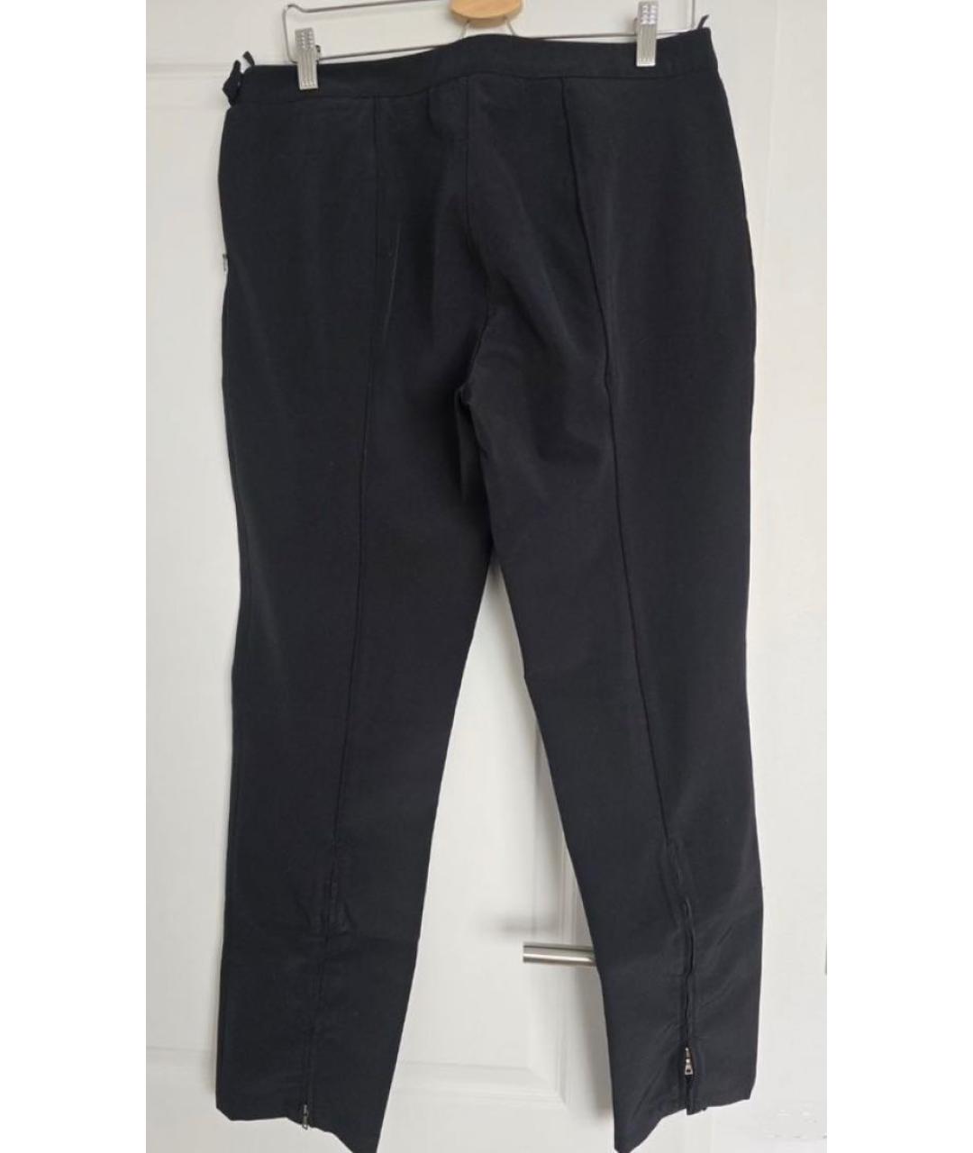 PRADA Черные полиэстеровые прямые брюки, фото 2