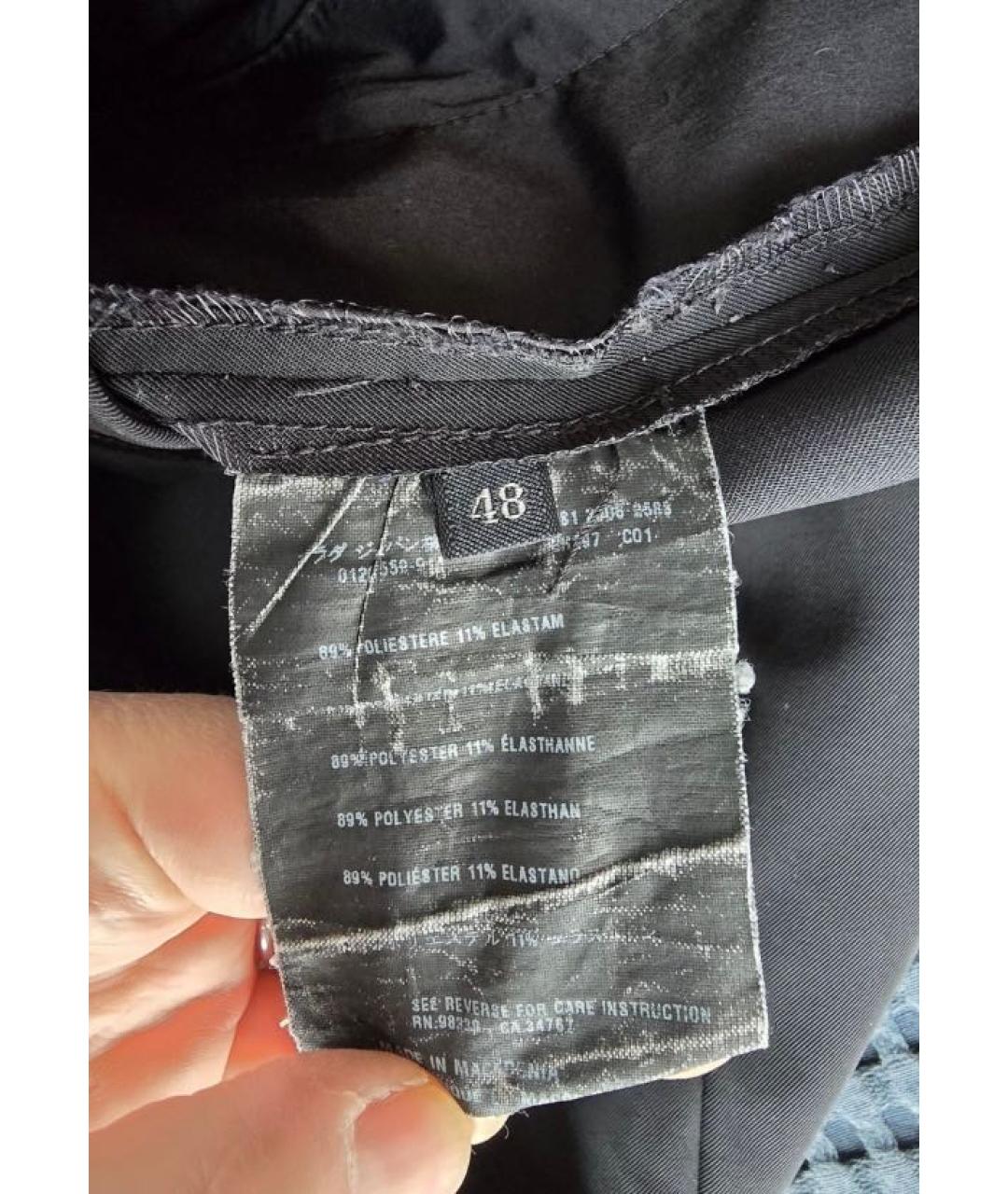 PRADA Черные полиэстеровые прямые брюки, фото 5